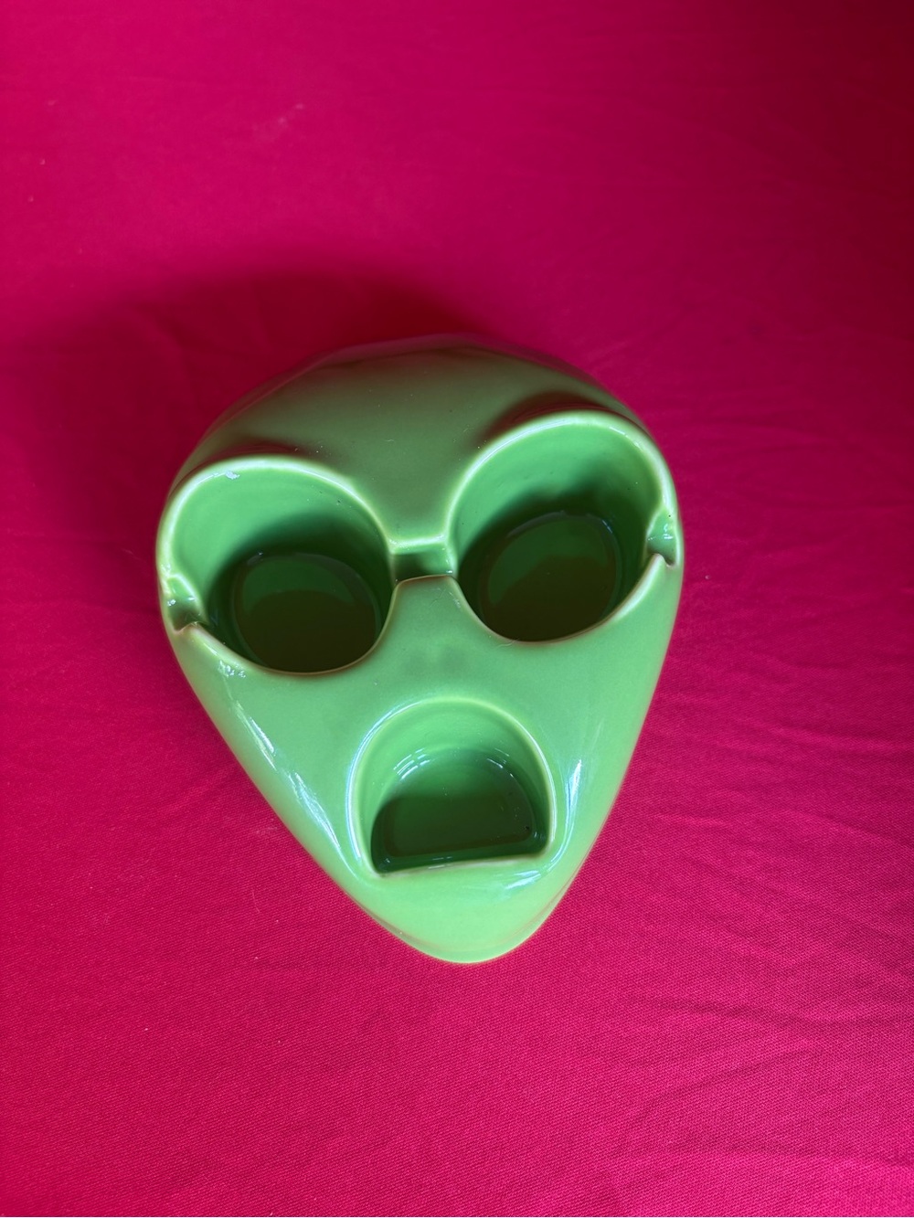 Green Ceramic Multi-Section ashtray